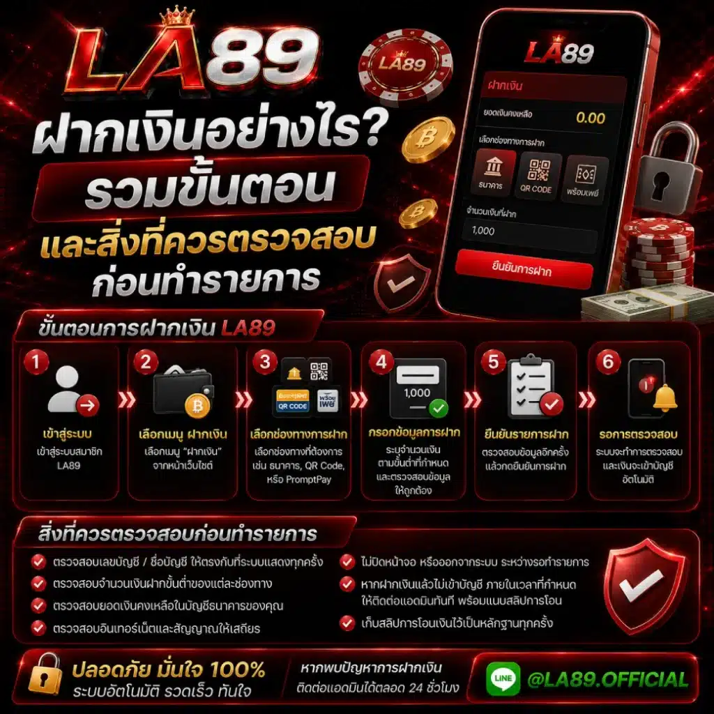 LA89 ฝากเงินอย่างไร_ รวมขั้นตอนและสิ่งที่ควรตรวจสอบก่อนทำรายการ