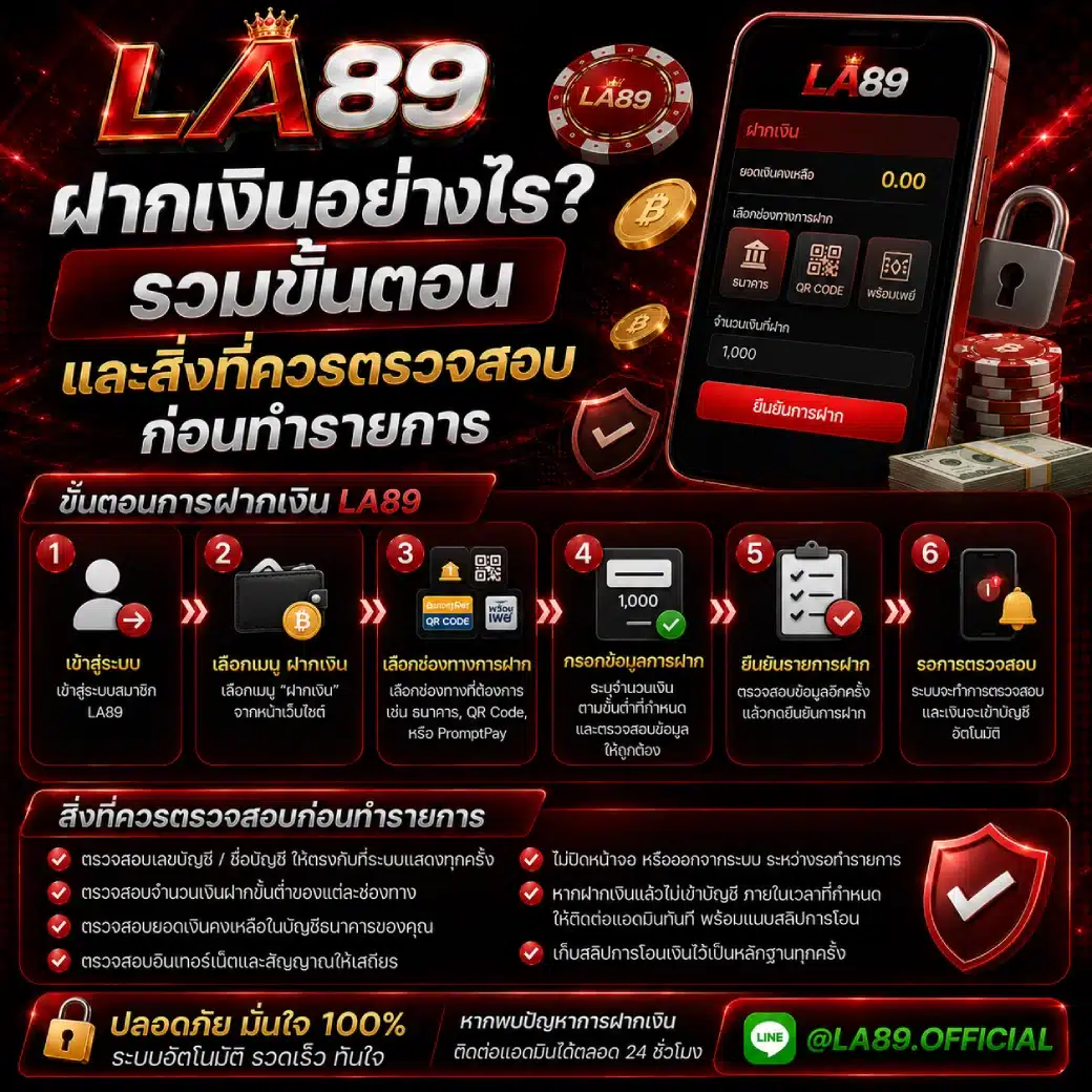LA89 ฝากเงินอย่างไร_ รวมขั้นตอนและสิ่งที่ควรตรวจสอบก่อนทำรายการ